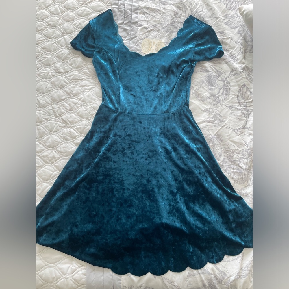 Woven teal dress
